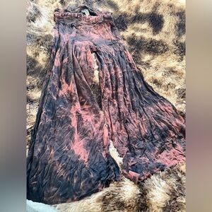 Angel Tie-Dye Wide-Leg Jumpsuit in Pink and Black